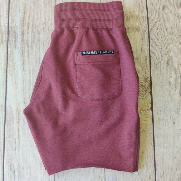 Doughnuts & Deadlifts burgundy raw hem casual shorts sz XS - Picture 8 of 9